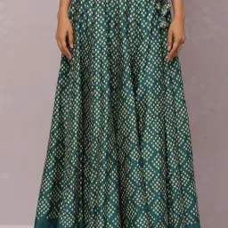 Biba Green Cotton Printed Maxi Skirt-picture-43