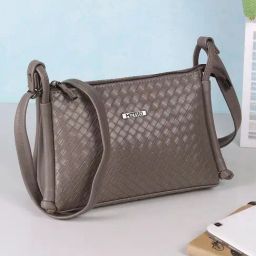 Metro Grey Textured Medium Sling Handbag-9