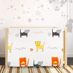 Baby Moo Colourful Cats White Muslin Blanket-image-28