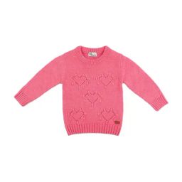 Gini & Jony Kids Pink Self Pattern Sweater-image-100