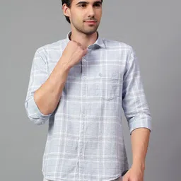 Cantabil Men Slim Fit Opaque Checked Casual Shirt-picture-20