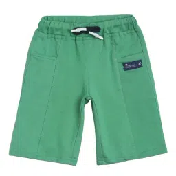 Tales & Stories Kids Green Solid Bermudas-image-21