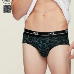 XYXX Black & Black Heathered Briefs - Pack of 2-image-56