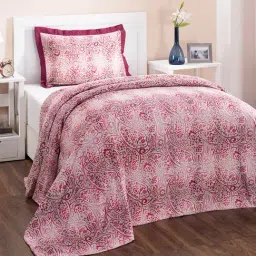 Maspar Printed Red 210 TC Cotton Duvet Cover with 1 Pillow Case-image-11