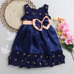 Many Frocks Kids Navy Applique Gown-image-18