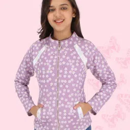 Cutecumber Purple Floral Print Full Sleeves Sweatshirt-image-6