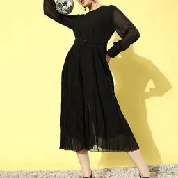 Anvi Be Yourself Black Striped Jumpsuit With Belt-image-87