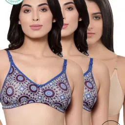 Inner Sense Blue & Beige Full Coverage Backless Bra - Pack of 3-picture-3