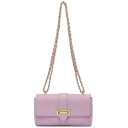 Miraggio Purple Textured Small Sling Handbag-image-24