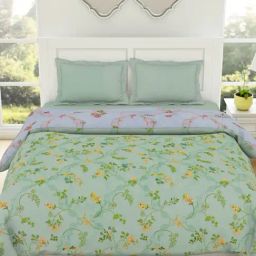 Spaces Floral Green 144 TC Cotton Double Quilt-image-22