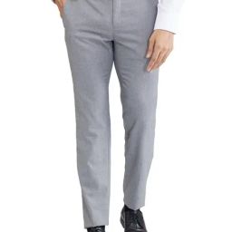 Raymond Blue Slim Fit Checks Trousers-image-94