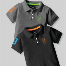 Codez Boys Grey & Black Solid Polo T-shirt-image-46