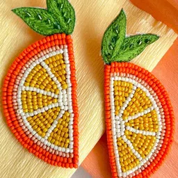 A little Extra Orange Fabric Earrings-20
