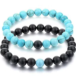 Divine souvenirs Unisex Set Of 2 Artificial Beaded Elasticated Bracelets-image-0