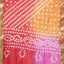 Geroo Jaipur Red & Pink Bandhani Print Dupatta image 2