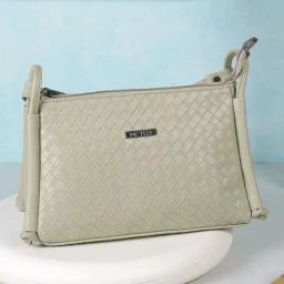 Metro Light Green Textured Medium Sling Handbag-20