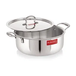 HAZEL Triply Stainless Steel Induction Bottom Casserole Pot with Handle & Lid 4 L (Silver, 26.3 cm)-image-5
