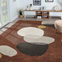 Obsessions Brown & Black Polypropylene Modern Abstract Floor Rug - Medium-13