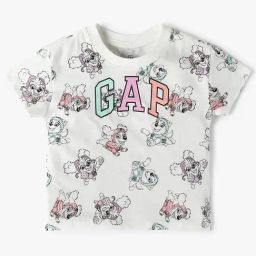 GAP Girls White Cotton Graphic T-Shirt-image-46