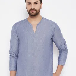 even Men Grey Solid Pure Cotton Kurta-image-99