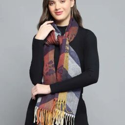 Monte Carlo Grey Regular Fit Self Pattern Stole-image-32