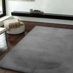 Obsessions Middle Grey Machine Made Anti-Static Solid Carpet - Large-image-18