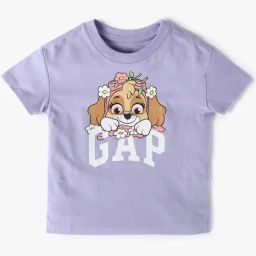 GAP Girls Purple Cotton Graphic T-Shirt-image-10