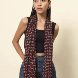 Trend Arrest Black & Red Printed Scarf-83