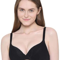 Wacoal Black Cotton Lace Work Push-up Bra-picture-12