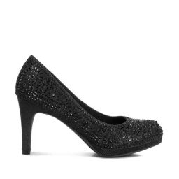 London Rag Women's Black Stiletto Pumps-image-100