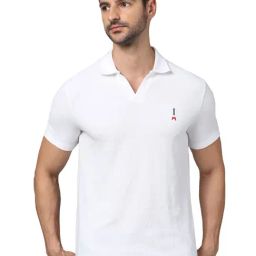 celio* White Regular Fit Textured Polo T-Shirt-image-12