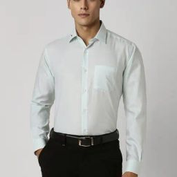 Van Heusen Green Cotton Regular Fit Checks Shirt-image-95