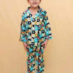 Biglilpeople Unisex Multicolor Printed Full Sleeves Shirt with Pants-image-56