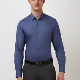 Peter England blue Solid Shirts-image-101