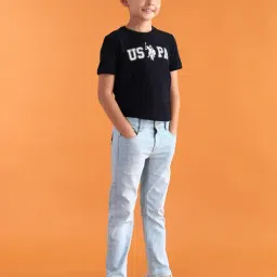 US Polo Kids Boys Blue Cotton Jeans-image-63