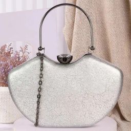 Mochi Silver PVC Clutch-41