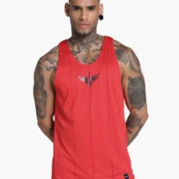 Puma Red Regular Fit Melo Alwayz On Basketball Tank-image-1