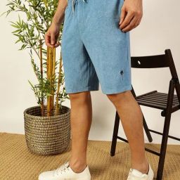 Thomas Scott Blue Relaxed Fit Solid Shorts-image-75