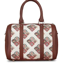 ZOUK White Printed Medium Duffle Bag image 2