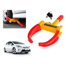 Auto Pearl Security Adjustable Anti Theft Yellow, Red Wheel Clamp Lock Compatible with Toyota Prius-image-75