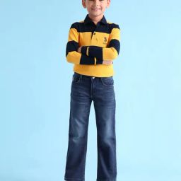 US Polo Kids Boys Blue Cotton Jeans-image-90