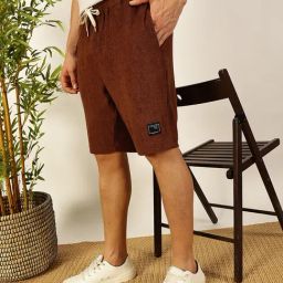 Thomas Scott Brown Relaxed Fit Solid Shorts-image-20