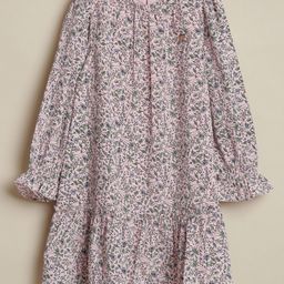 Allen Solly Junior Girls Floral Printed Bell Sleeves A-Line Dress-picture-39