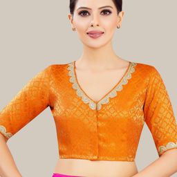 Studio Shringaar Embroidered V-Neck Readymade Saree Blouse-50
