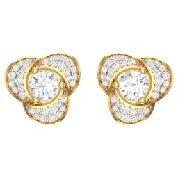 Clara Two Tone Sterling Silver Swiss CZ Stud Earrings-image-17