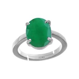 Clara Green Emerald 3cts Sterling Silver Navratna Ring-9