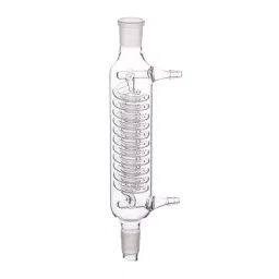 ABGIL Condenser Combined Double Coil Transparent Borosilicate Glass 300 mm Length and B24 Cone, CD-153-01-27