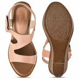 JM Looks Open Toe Wedges With Backstrap image 2