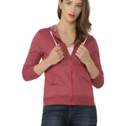 Campus Sutra Red Relaxed Fit Hoodie-image-94