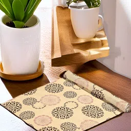 Aura Brown Set of 1 Water Resistant Shelf Liner Organisers-55